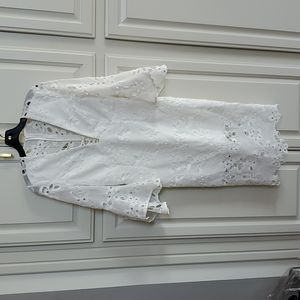 Bardot Mid-Length, Bell Sleeved Dress